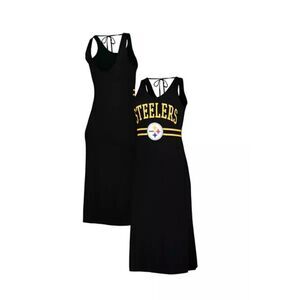 NFL Apparel Football Pittsburgh Steelers Black and Yellow Maxi Dress Size Large